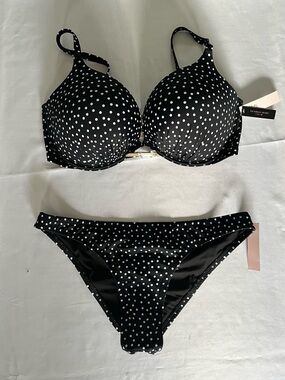 VICTORIA'S SECRET SWIM Bikini Set Push Up Top 38D/L New